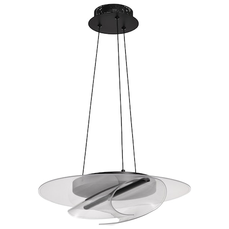 Nuvo Geneva, 18 Inch LED Pendant, Matte Black, Silk Screened Acrylic Lens 62/2025